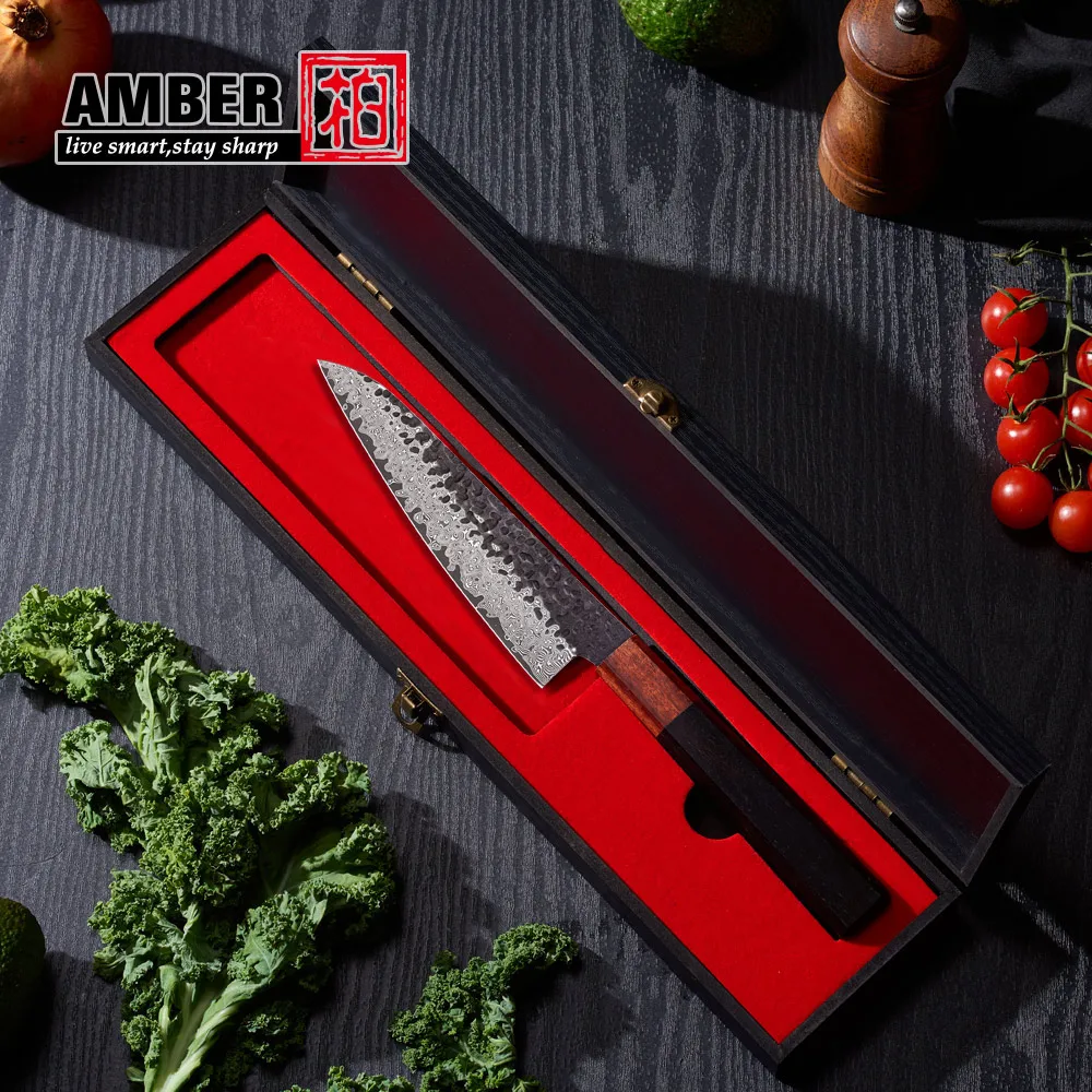 High Quality Japanese Filleting Knives Honsukie 6.3inch Full Tang Damascus Steel Wood Handle Ambidextrous Kitchen Chef Knife