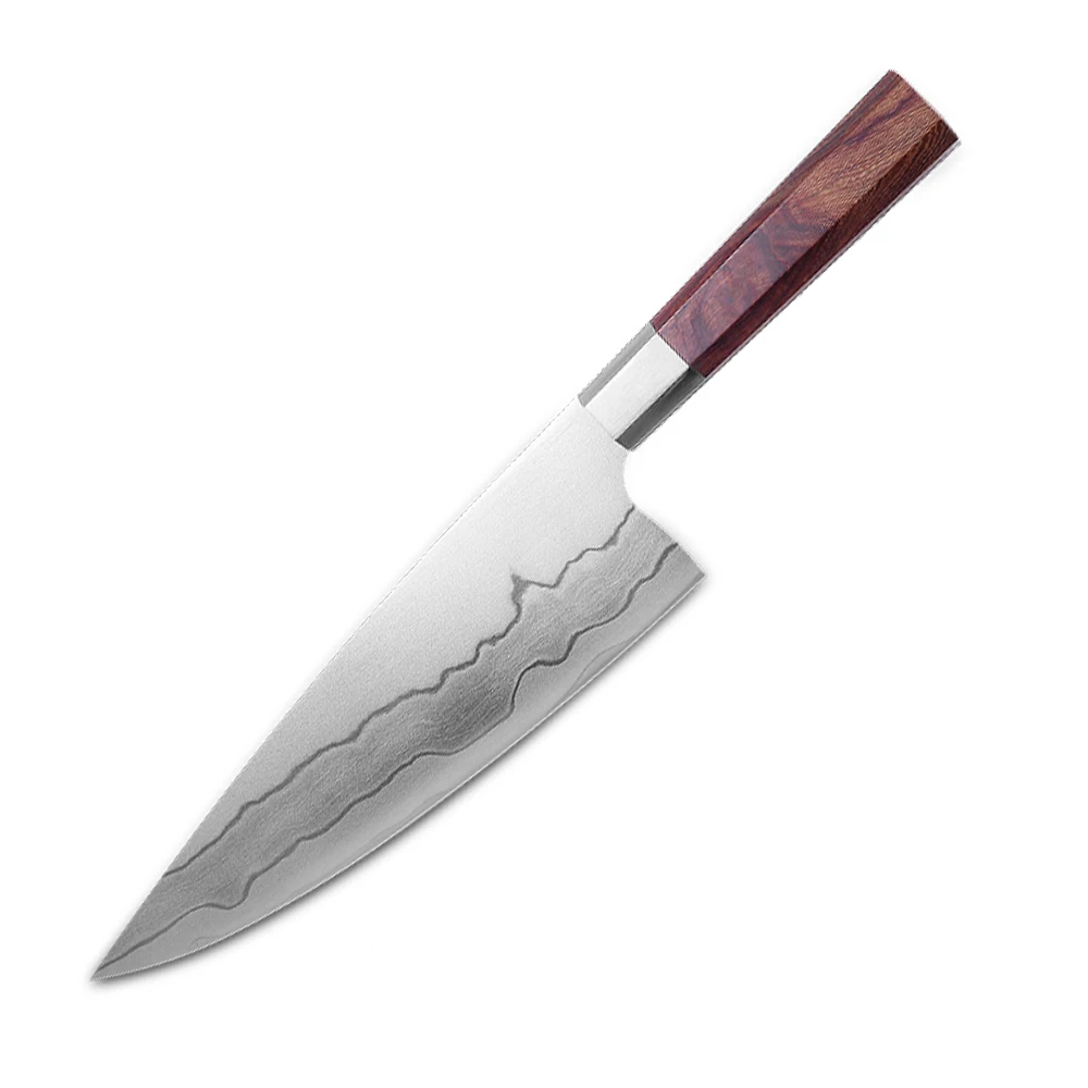 Amber Japanese Damascus Knife 440c Gyuto Chef Knife 8 Inch Kitchen Knife Set