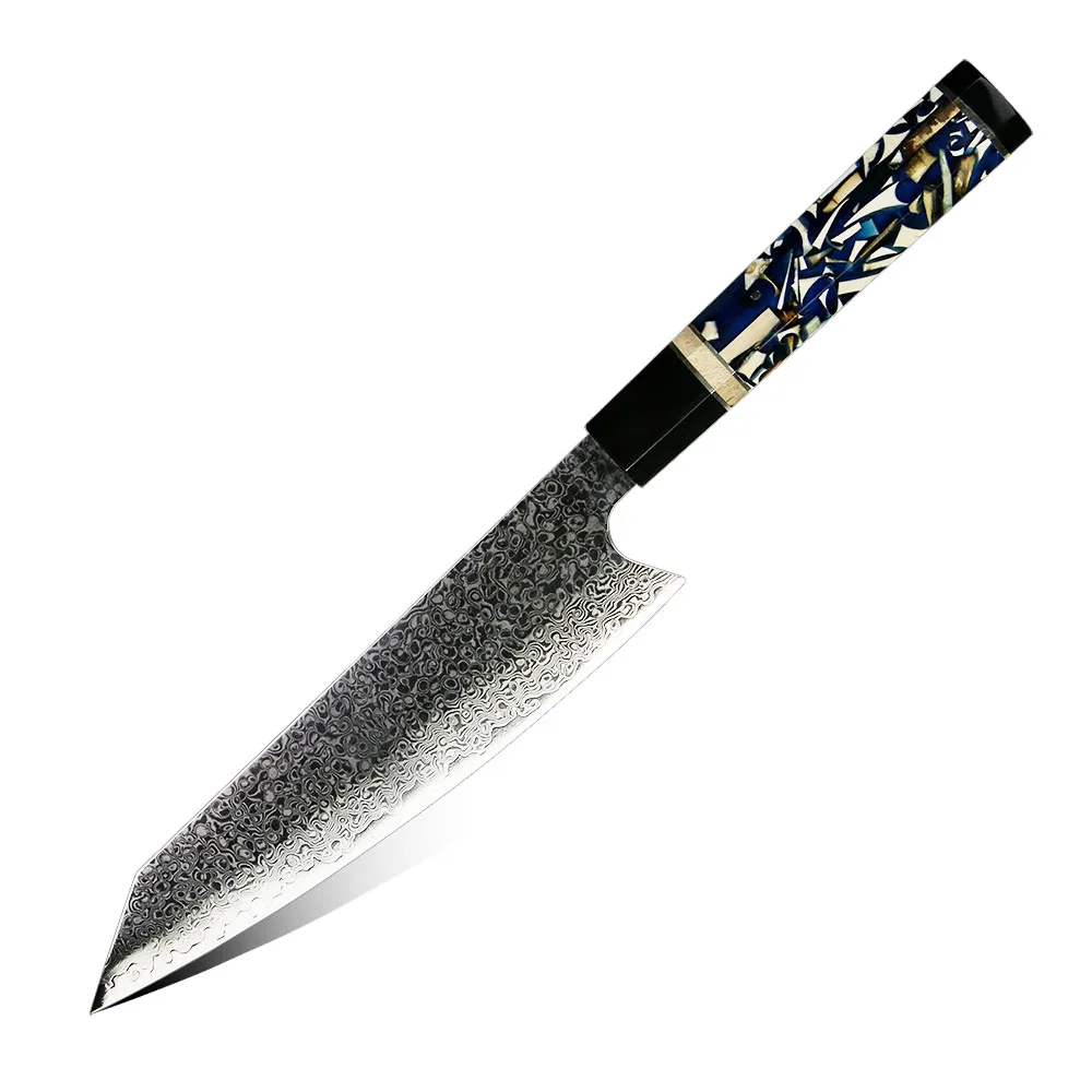 Amber Professional 67layers Vg10 Damascus Knife Kitchen Knives Japanese Knife And Mammoth Resin Handle
