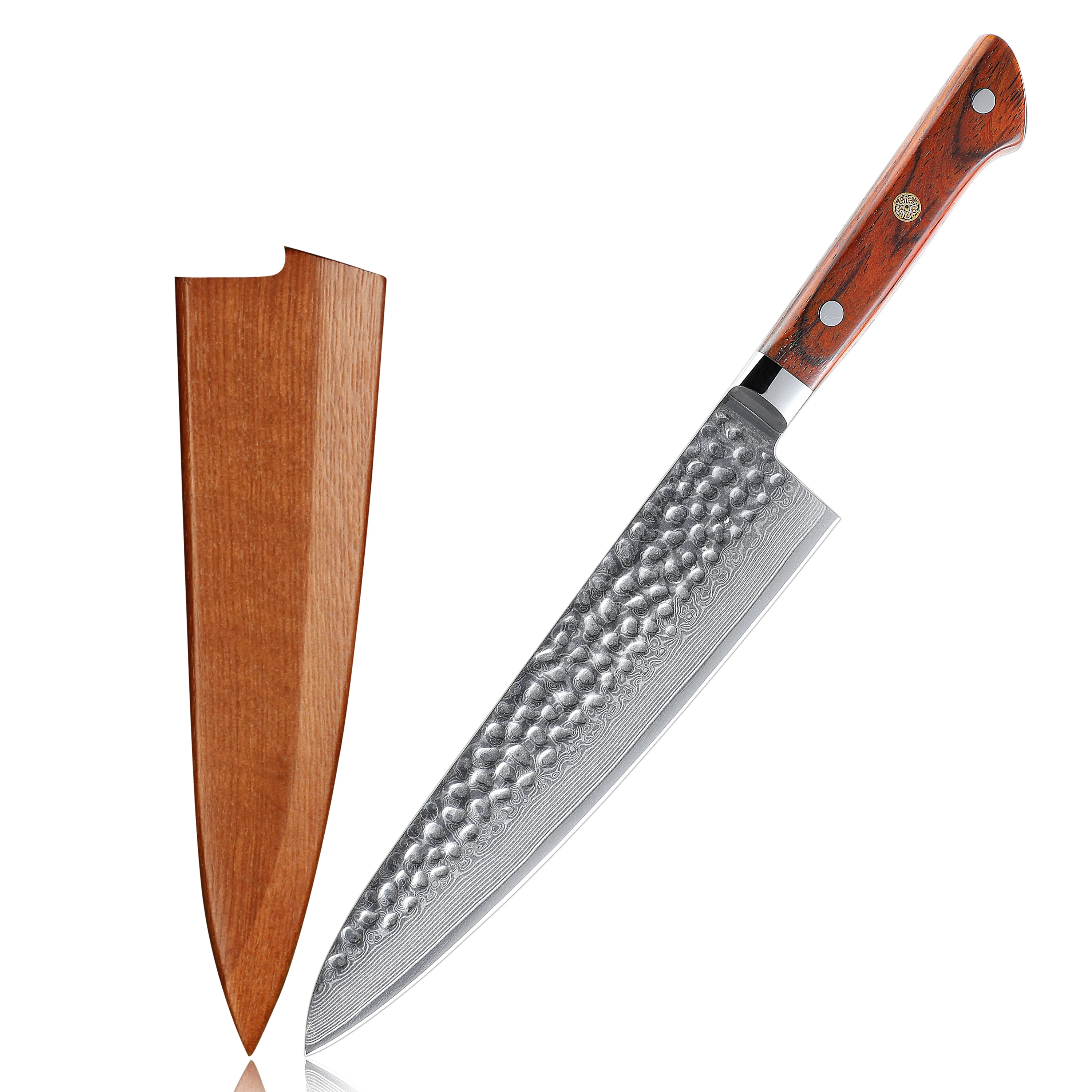 High Quality Hammer Vg 10 Chef Knife Damascus Steel Kitchen Japanese Chef Knife